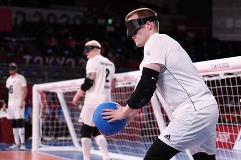 Deutschland vs Türkei in der ersten Vorrunde im Goalball mit Sieg für die Deutschen. Credit: REUTERS/Lisi Niesner
