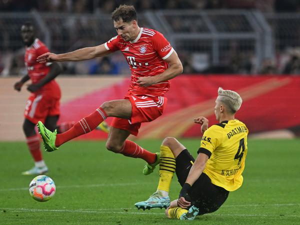 Leon Goretzka (li., gegen Nico Schlotterbeck) hatte das 1:0 für die Bayern erzielt. 