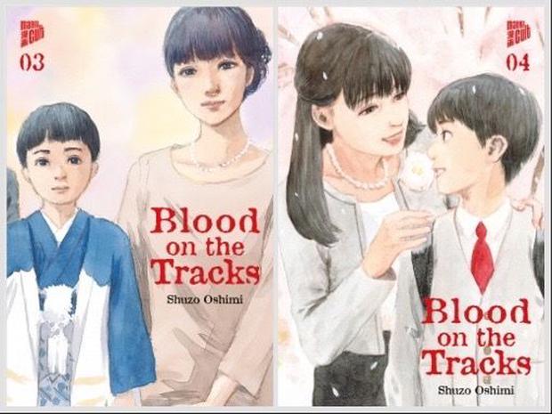 Shuzo Oshimi: „Blood on the Tracks“, bislang vier Bände auf Deutsch (hier die Cover der Bände 3 und 4), Übersetzung Jan-Christoph Müller, Manga Cult, je 216 Seiten à 10 Euro 