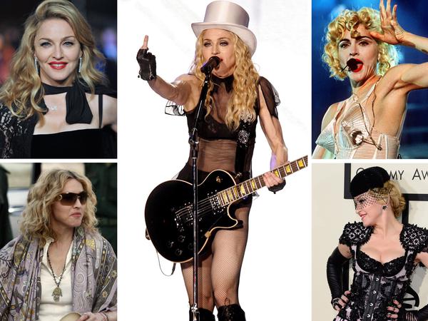 Viele Looks, doch immer derselbe Star: Die verschiedenen Outfits der Popsängerin Madonna.