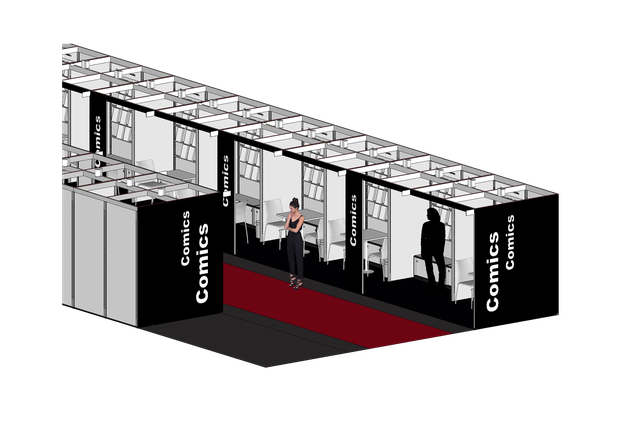 Eine weitere Simulation der geplanten Comic-Präsentationsflächen.