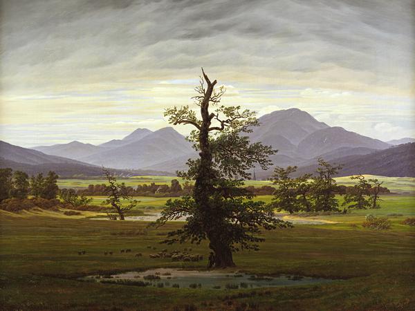 Caspar David Friedrichs „Der einsame Baum“ von 1822 ist ab April 2024 in der Alten Nationalgalerie zu sehen.