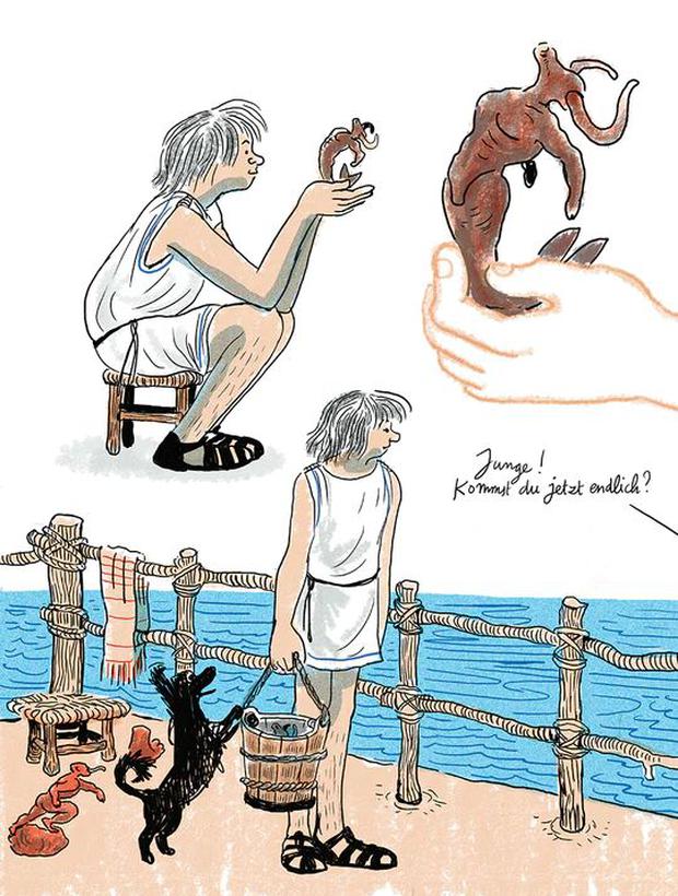 Eine Seite aus „Atan von den Kykladen“.