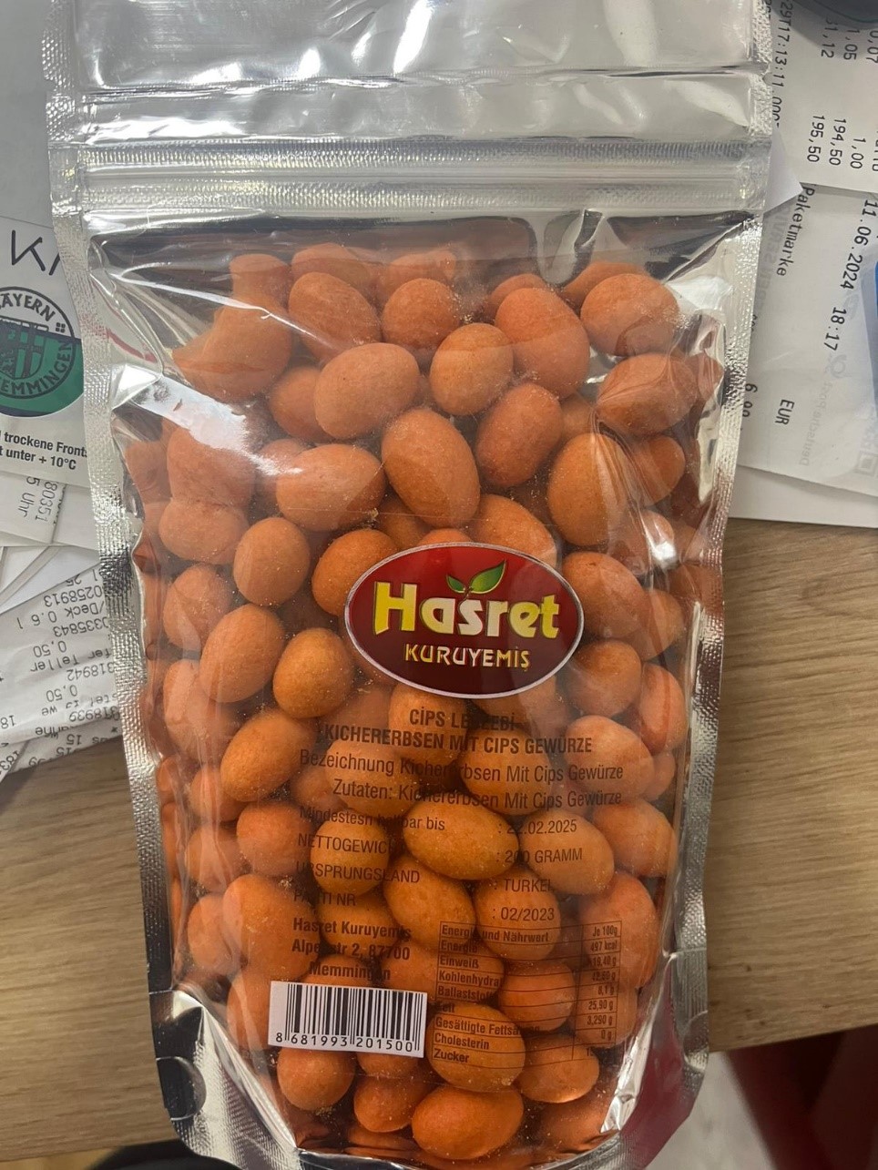 Produktabbildung Kichererbsen mit Cips Gewürze Vorderseite (Quelle: Firma Hasret KURUYEMIS)