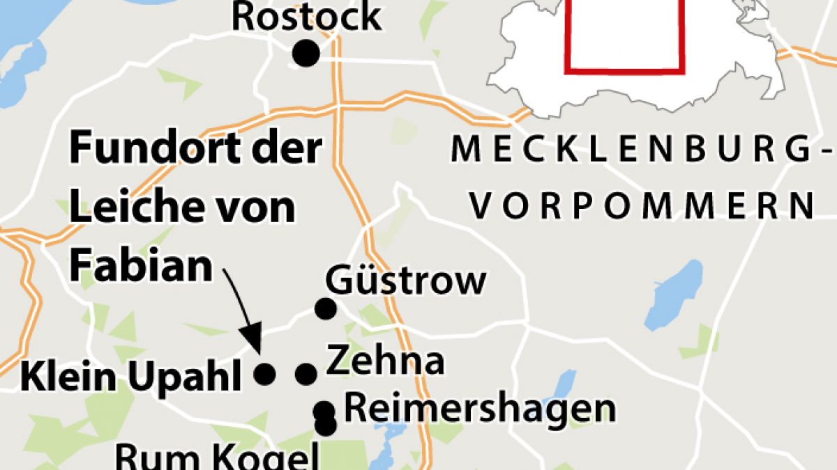 Die Leiche des achtjährigen Fabian wurde unweit von Klein Upahl bei Güstrow gefunden. (Foto)