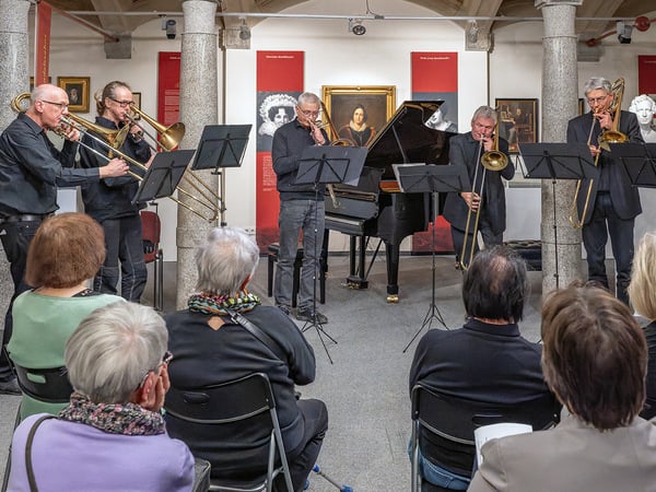 Das Posaunen-Ensemble Trombonata&nbsp; bei der Jubiläumsfeier "20 Jahre Mendelssohn-Remise"
