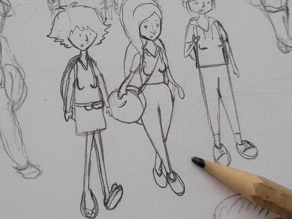 Reem Helou aus Syrien sitzt an ihrer Graphic Novel "Die Balkanroute". Die 39-Jährige Illustratorin, Bühnenbildnerin und Master of Fine Arts ist 2015 nach Berlin geflüchtet.