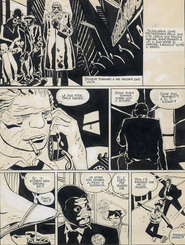 Ausstellung "José Muñoz. Broken Voices" im Cartoonmuseum Basel
Quelle für die Zeichnung, die alle im Kontext der auf unseren Comicseiten für Ende der Woche (KW geplanten Ausstellungsbesprechung kostenfrei benutzt werden dürfen:
© José Muñoz, «Alack Sinner: Begegnungen», Szenario von Carlos Sampayo, 1981 Casterman, Paris, 1984