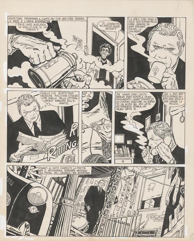 Ausstellung "José Muñoz. Broken Voices" im Cartoonmuseum Basel
Quelle für die Zeichnung, die alle im Kontext der auf unseren Comicseiten für Ende der Woche (KW geplanten Ausstellungsbesprechung kostenfrei benutzt werden dürfen:
© José Muñoz, «Alack Sinner: L’affaire Webster», Szenario von Carlos Sampayo, 1975, Les Romans (A SUIVRE), Paris, 1983