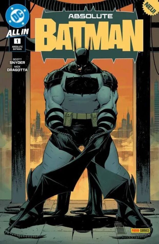 Titelbild von Band 1 der deutschen Ausgabe von „Absolute Batman“.
