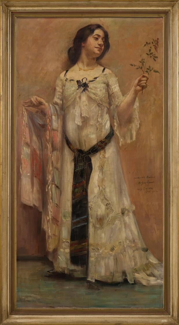 Lovis Corinth, Porträt Charlotte Berend im weißen Kleid, 1902, Öl auf Leinwand, 105 × 54 cm, Stiftung Stadtmuseum Berlin
© Roman März
